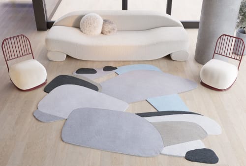 Rug Composition XXI hand-knotted unusual asymmetric shape | Rugs by Atelier Tapis Rouge
