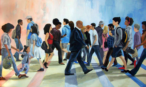 Walks of Life | Oil And Acrylic Painting in Paintings by Keith Doles | Lofts at Jefferson Station Apartments in Jacksonville