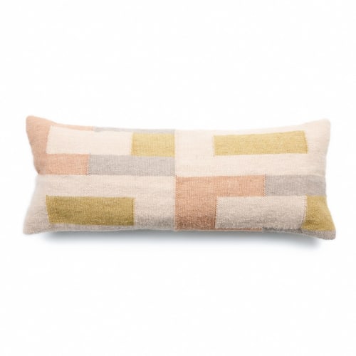 Shale Handloom Cotton Large Lumbar Pillow | Pillows by Studio Variously