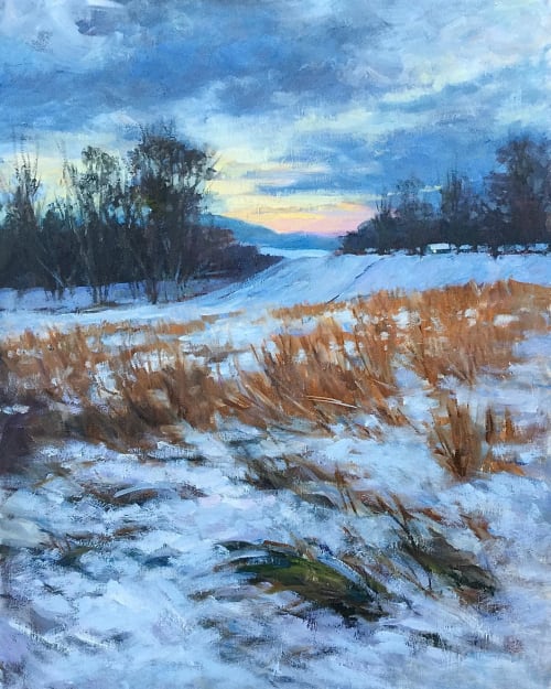 Winter in Virginia | Oil And Acrylic Painting in Paintings by Julia Lesnichy Art