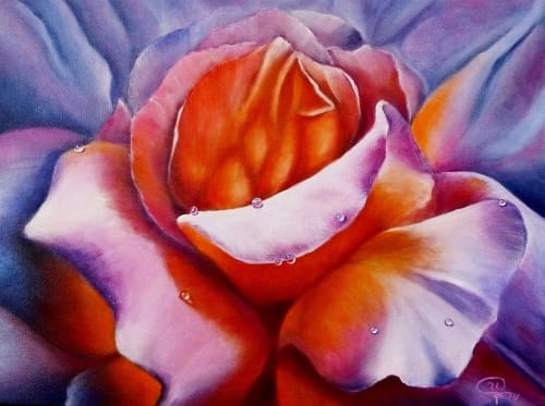 Morning Rose - Paintings | Paintings by Iryna Fedarava