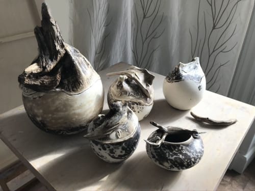 Obvara Jar With Driftwood | Vases & Vessels by Helene Fleury