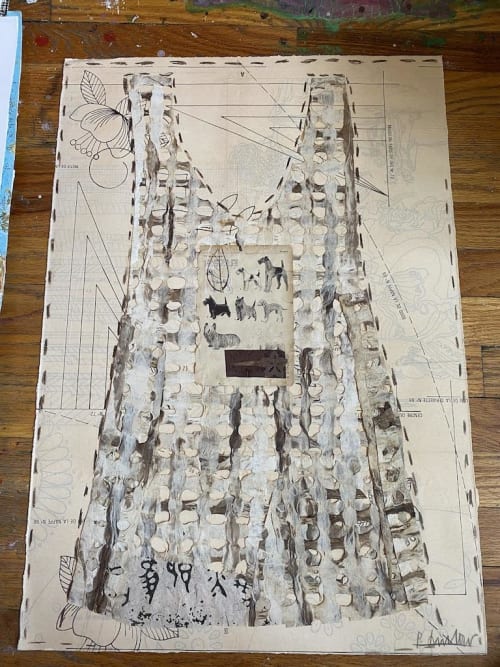 Dress Series: Canines | Mixed Media by Pam (Pamela) Smilow