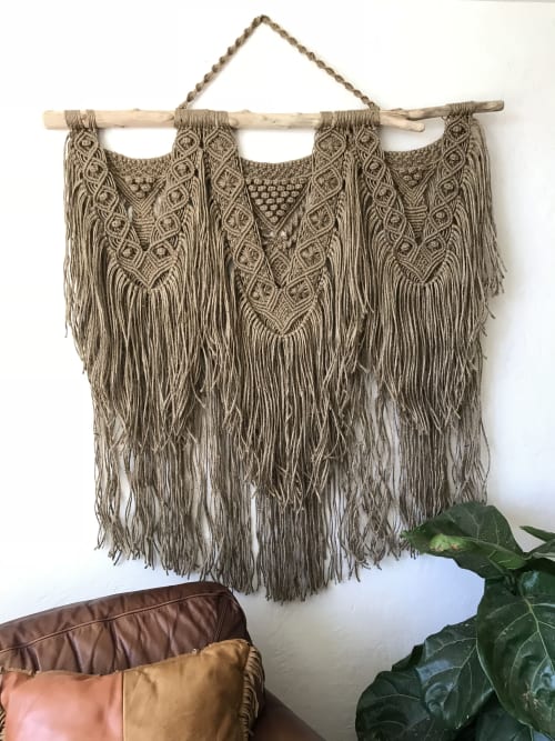 Large jute swag | Macrame Wall Hanging by Langbaron Art | Private Residence - Galeana, Chih., Mexico in Galeana