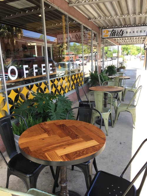 Herringbone Coffee Tables | Tables by Blue J Woodworking | 2tarts Bakery in New Braunfels