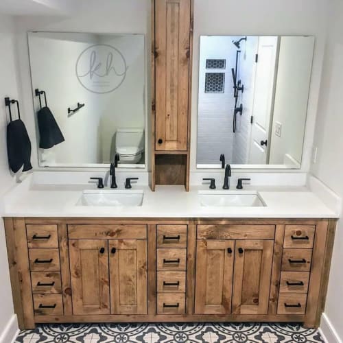 Model #1065 - Custom Double Sink Vanity | Countertop in Furniture by Limitless Woodworking