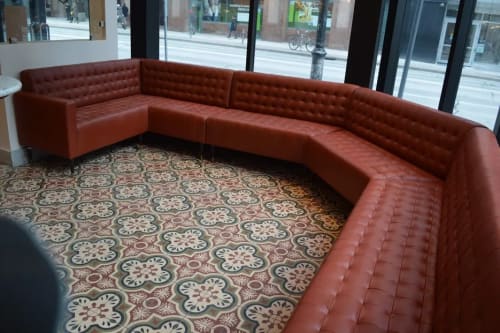 Custom leather banquette | Couches & Sofas by Nappa Leather | Dineen Coffee Co. in Toronto