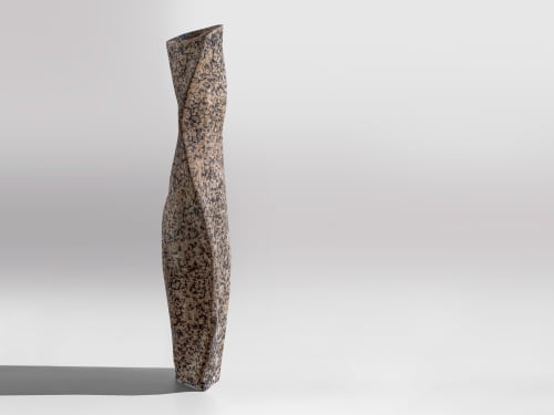 RAWLINE — Tall Sculptural Vase Balancing Raw Texture and Ele | Sculptures by Donatas Žukauskas