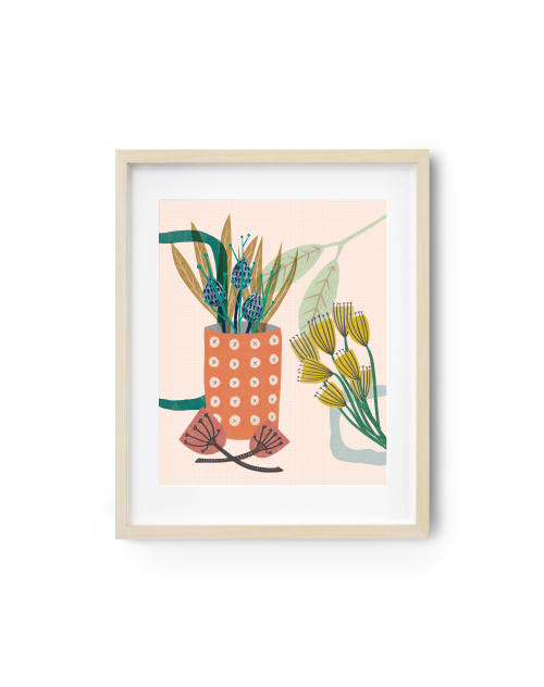 Orange Vase - Mid Century Botanicals | Prints by Birdsong Prints