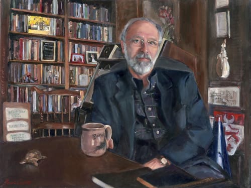 Portrait of Dean John Loge | Oil And Acrylic Painting in Paintings by Heidi Coutu | Yale University in New Haven