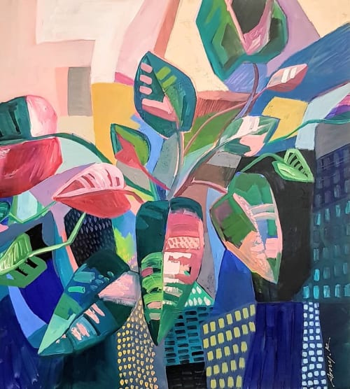 Hazy | Oil And Acrylic Painting in Paintings by Amy Kim