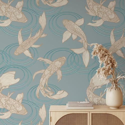 Lucky Fish Wallpaper | Wall Treatments by Patricia Braune
