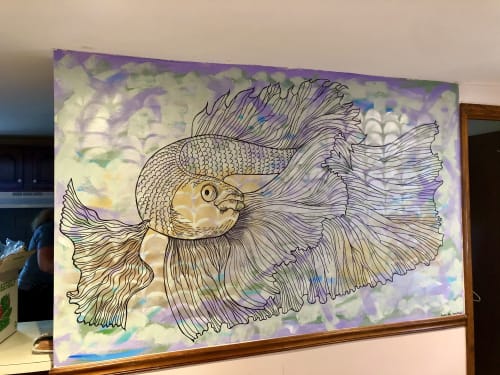 MURAL ROOSTER FISH | Murals by Anastasia (Vivantdesign)