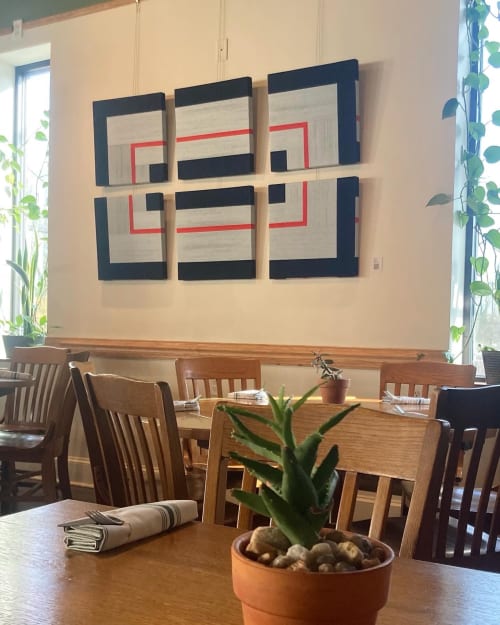 Six Panel Wrapped Fiber Art Installation | Wall Hangings by Amanda McLaurin