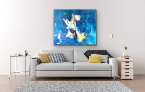 Golden happiness. SOLD | Paintings by Margaret Alice Høiesen | Private Residence, Tananger Norway in Tananger