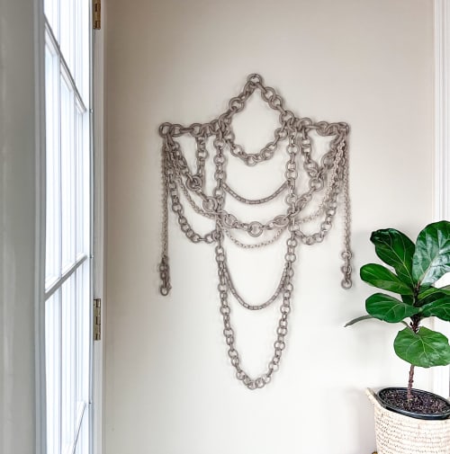 "Anissa" stoneware chain wall sculpture | Wall Hangings by Asmaa Aman Tran