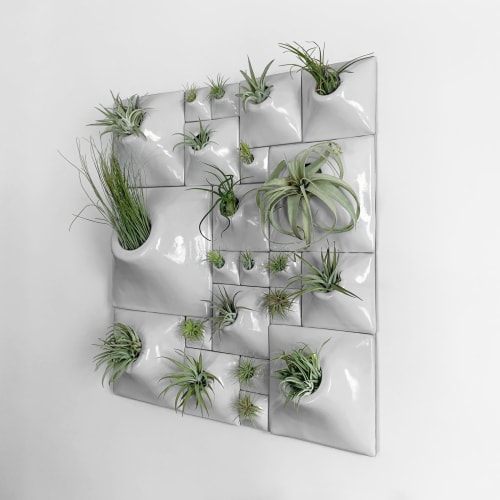 Modern Ceramic Wall Planter Plant Wall - The Node Collection | Plants & Landscape by Pandemic Design Studio