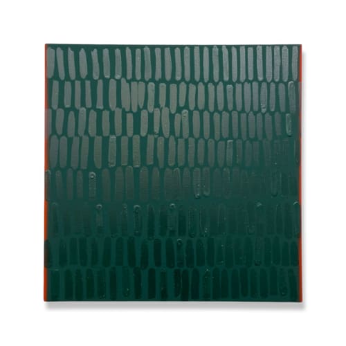 Untitled (dark green with red glow) | Oil And Acrylic Painting in Paintings by Alissa Massey Studio