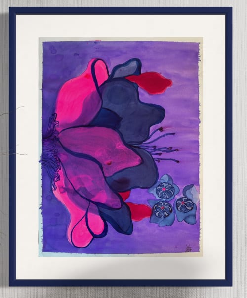 Peony Song - Original Ink Painting | Watercolor Painting in Paintings by Kelly Watson