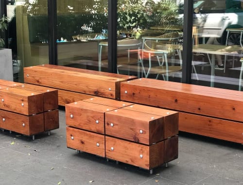 Sweet Green Restaurant - Redwood Communal Benches | Furniture by Angel City Woodshop | sweetgreen in Los Angeles