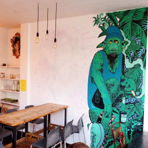Giant Green Monkey | Murals by Will de Villiers | Tina, We Salute You N1 in London