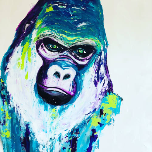 Ollie 31x48 | Oil And Acrylic Painting in Paintings by Lori Burke