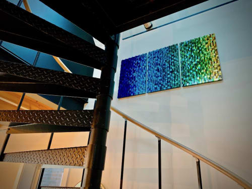 Flanked Ombre Triptych | Wall Sculpture in Wall Hangings by Michael Curry Mosaics