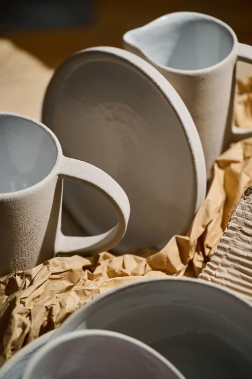 Handmade Stoneware Large Pitcher | Carafe in Vessels & Containers by Creating Comfort Lab