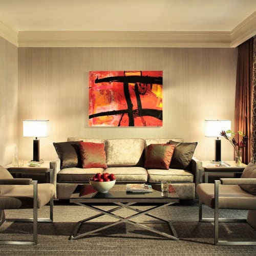 Red Study #2, #4 & #5 | Paintings by Margaret Kisza | Metropolitan Hotel Vancouver in Vancouver