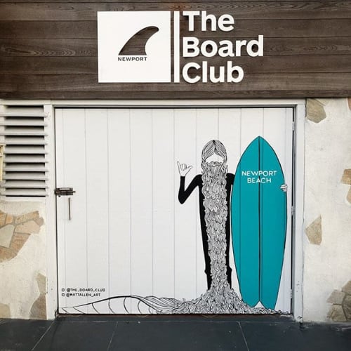 Surf Beard Mural | Murals by Matthew Allen Art | The Board Club in Newport Beach