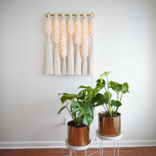 Three dimensional macrame sculpture- Totem 7 | Wall Hangings by Light and Fiber