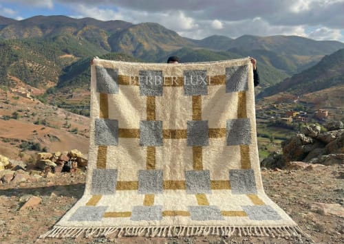 Handmade Moroccan Wool Rug, Grey & Gold | Rugs by Berber Luxe