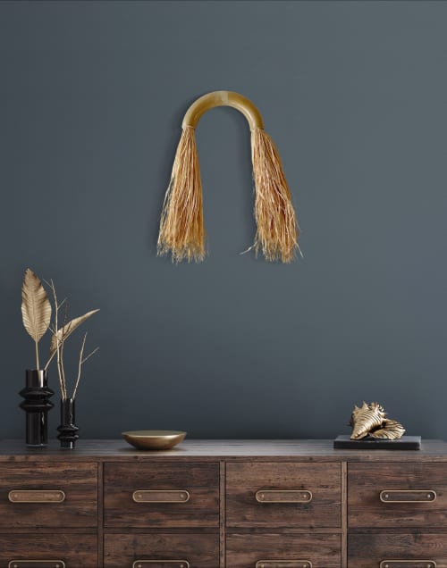 Ceramic Arch With Raffia  | Beige | S | Ornament in Decorative Objects by Dörte Bundt