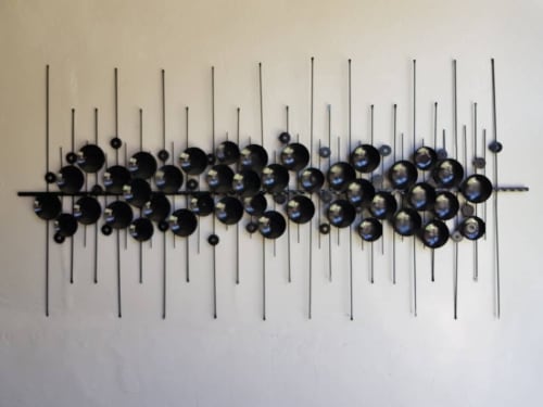 Abstract Metal Wall Art Sculpture 140×70 cm | Wall Sculpture in Wall Hangings by Sarmal Design