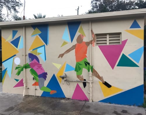Sports theme mural | Murals by Rudy Mage | Sunset Elementary School in Miami