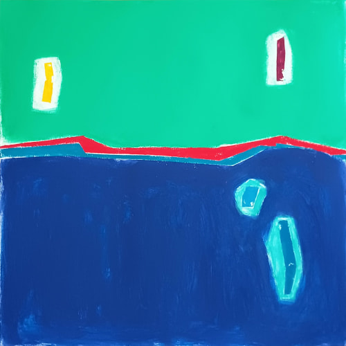 Line in the sea II | Oil And Acrylic Painting in Paintings by Luis Medina