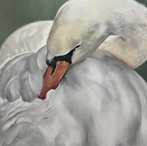 Resting in St. James Pond | Oil And Acrylic Painting in Paintings by Amanda Gough Fine Art