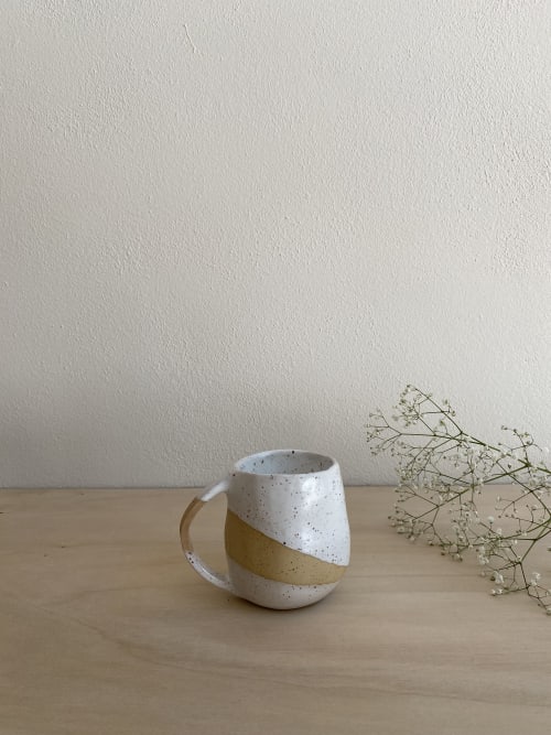 Handmade Ceramic Mug in Mat White and Speckles | Cups by mynt