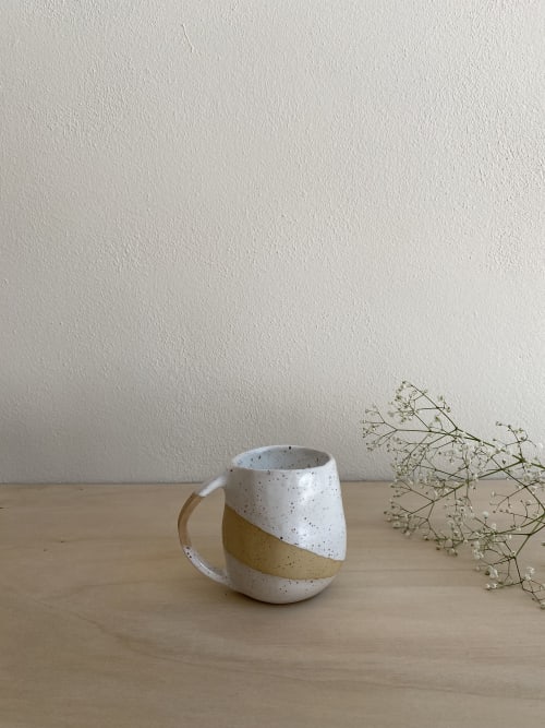 White Modern Coffee Mug by Tina Fossella Pottery