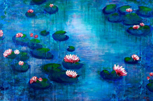 Water lily serenity | Oil And Acrylic Painting in Paintings by Elena Parau