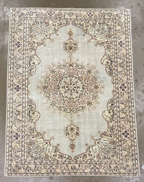 Vintage Turkish Kayseri Area Rug | 7 x 9.9 | Small Rug in Rugs by Vintage Loomz