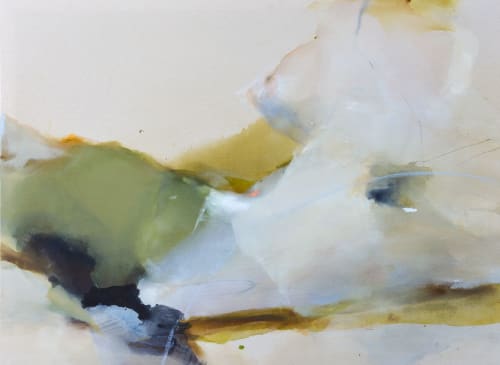 Earthy green large abstract painting | Oil And Acrylic Painting in Paintings by Arohika Verma