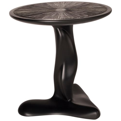 Amorph Helios Site Table, Back Matte Lacquer, with Silver | Side Table in Tables by Amorph