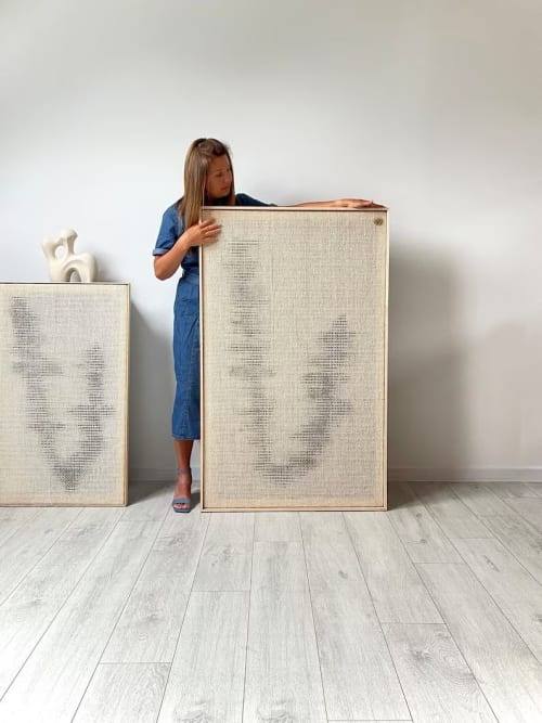 Wool Weaving Wall Art - Large Framed Wall Hanging - Wall Art | Wall Hangings by Lale Studio
