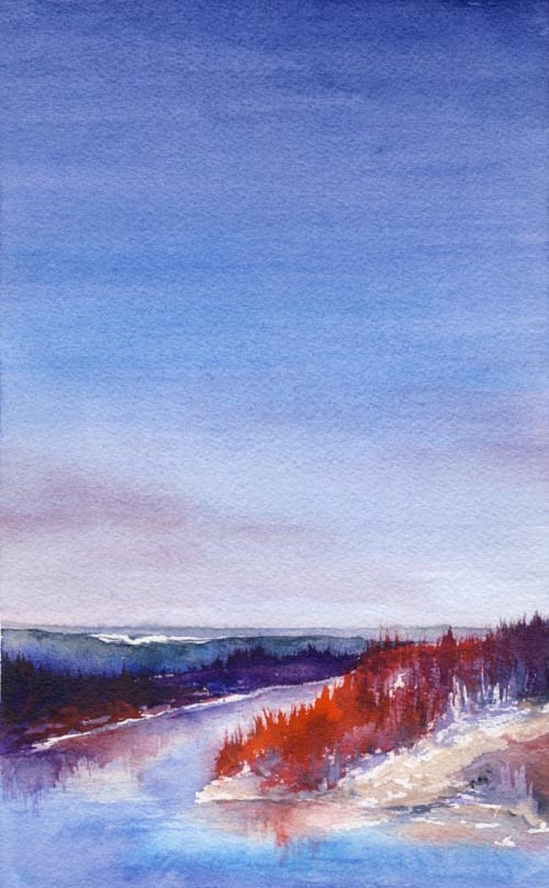 Blue Expanse | Watercolor Painting in Paintings by Brazen Edwards Artist