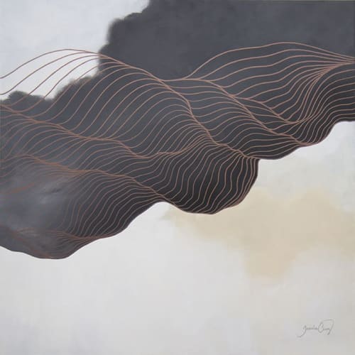 "An Overwhelming Calm" abstract line painting | Oil And Acrylic Painting in Paintings by Tracie Cheng