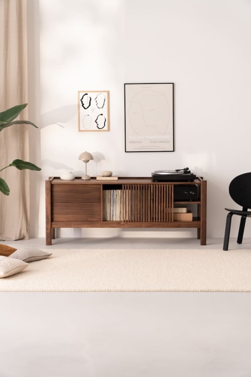 JAMM LOW 160 - Record player stand, media console, TV stand, | Sideboard in Storage by Mo Woodwork