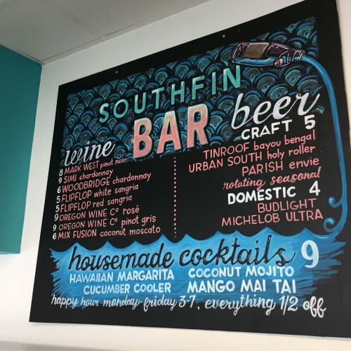 Chalkboard | Signage by Ello Artist | Southfin Southern Poké in Baton Rouge