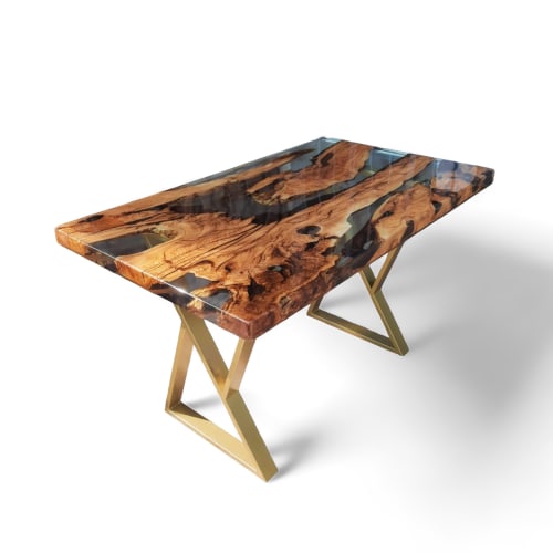 Custom Epoxy Resin Table Handmade Furniture | Dining Table in Tables by Ironscustomwood