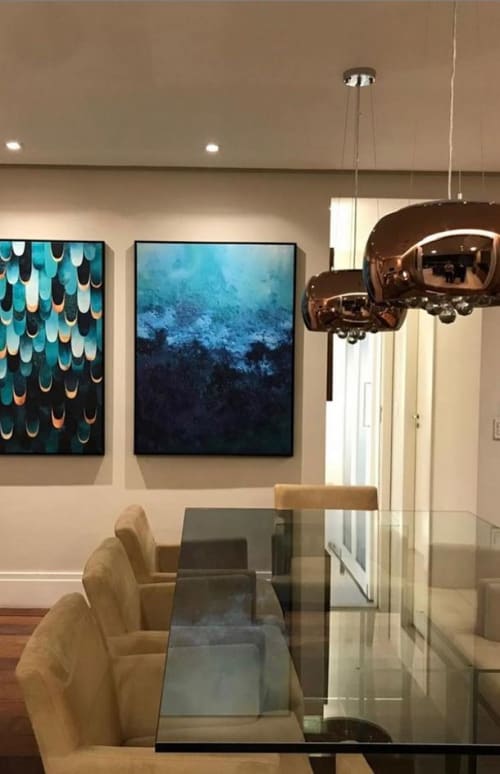 "Matter of Perception 6" Fine Art Print in Private Residence | Paintings by Julia Di Sano